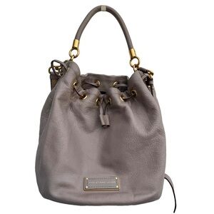 Marc by Marc Jacobs Beige/Grey Leather Crossbody Interlock Hobo Bag